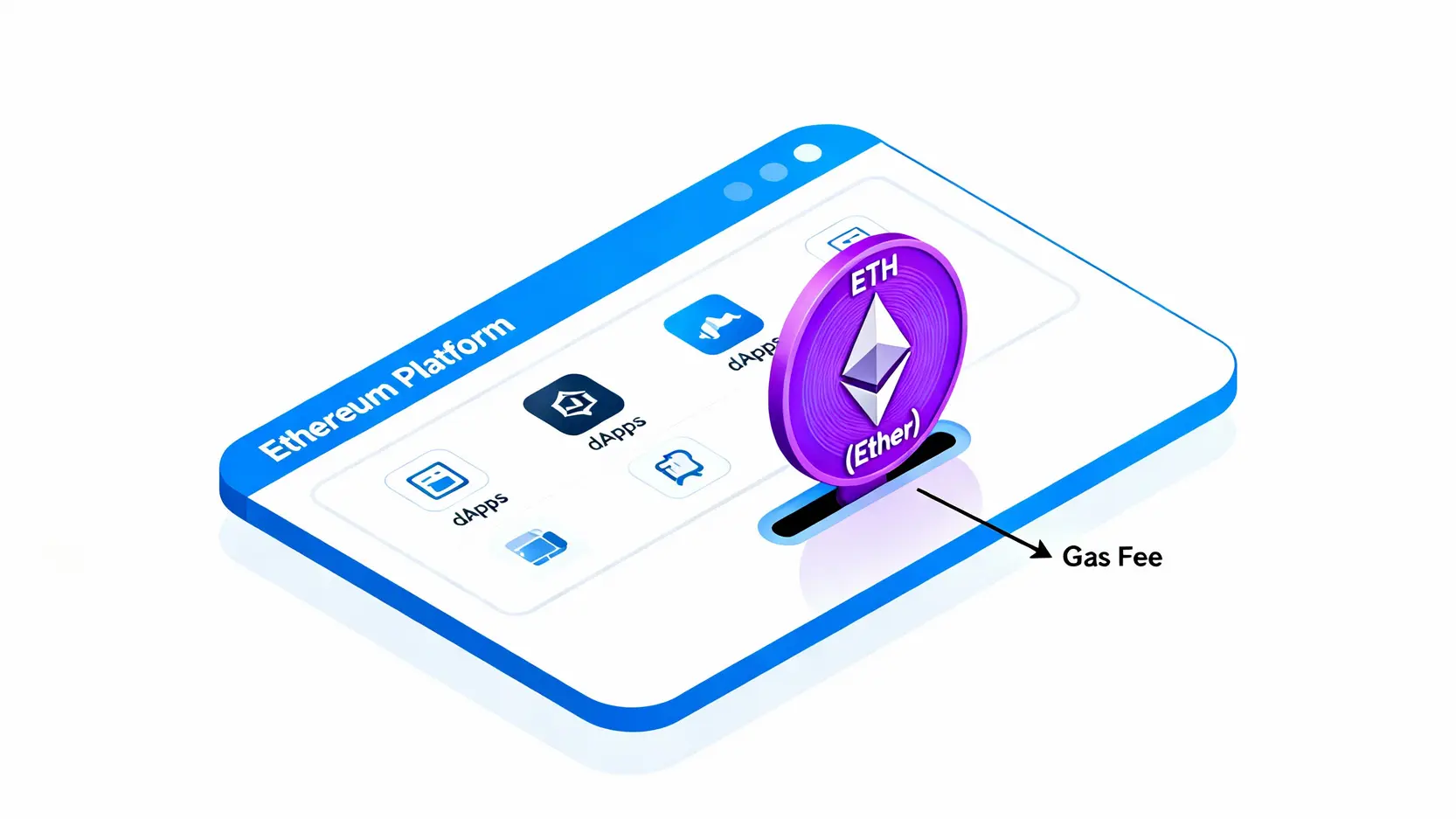 【2025新手指南】以太坊是什麼?一篇搞懂以太幣(ETH)與它的真實關係 以太坊與以太幣關係圖解,顯示以太坊如作業系統平台,而以太幣是驅動平台的燃料。