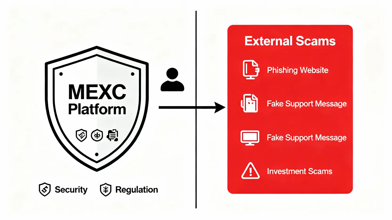 圖解說明MEXC平台風險與常見的外部釣魚詐騙手法的區別