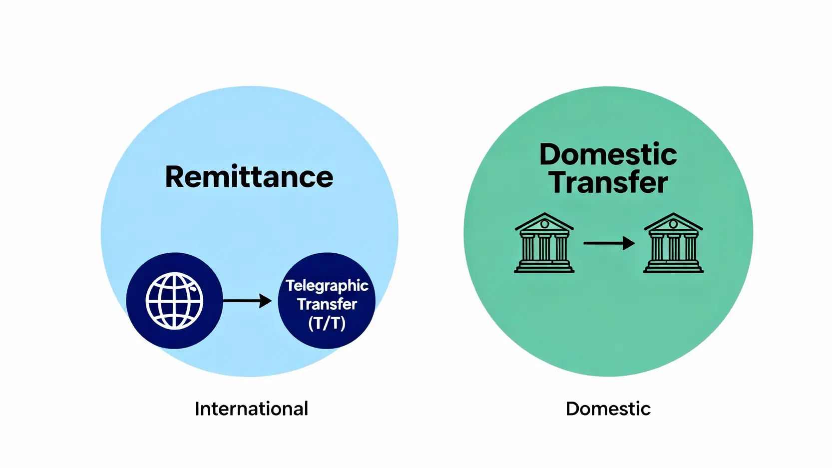 電匯、匯款、轉帳總搞混?一篇看懂定義、手續費與流程差別 電匯、匯款、轉帳關係示意圖,顯示匯款為廣義概念,電匯是其國際類型,而轉帳則是獨立的國內操作。