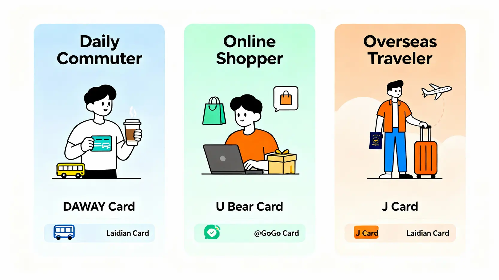 【2025 LINE Pay信用卡回饋】最強8張卡推薦!這樣綁定賺最高16%回饋 三種消費情境的 LINE Pay 信用卡選擇指南:日常通勤、線上購物、海外旅遊。