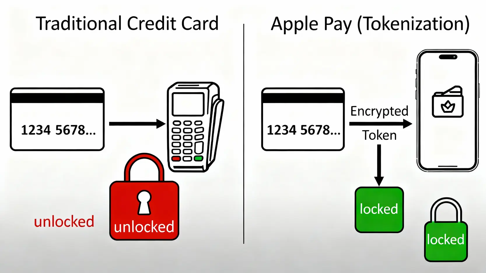 跨境支付完全指南:一篇搞懂日本行動支付、大陸支付方式與手續費 信用卡支付與Apple Pay代碼化支付的安全性對比圖