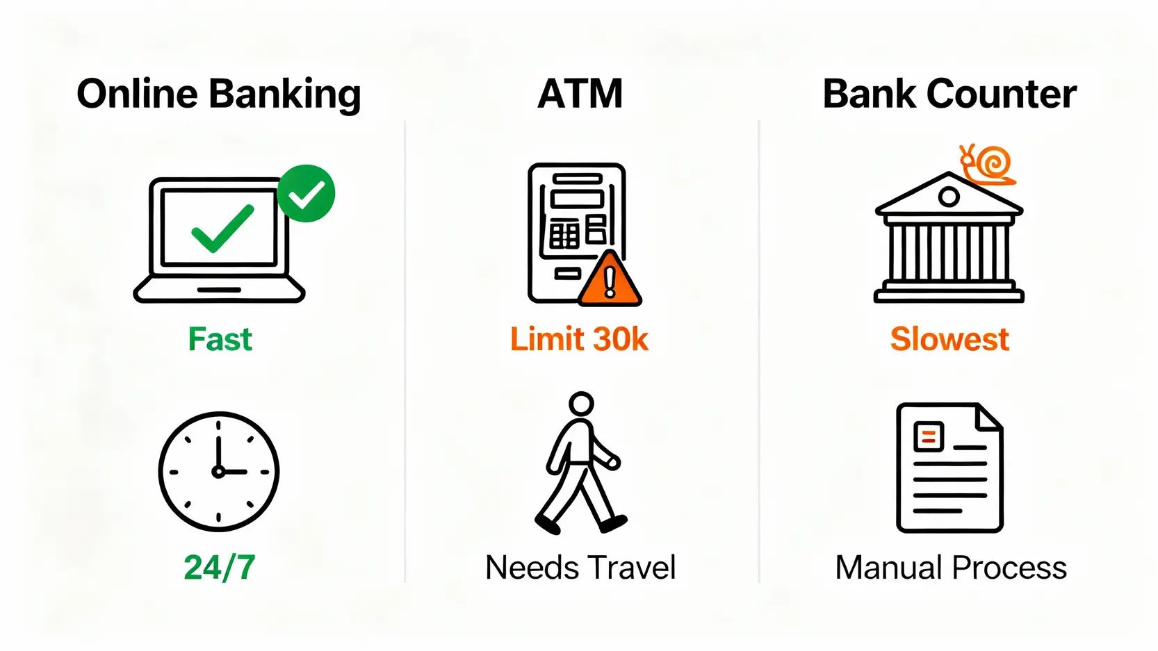 【2026最新】台新期貨入金教學:3種入金方式、時間限制與注意事項一篇搞懂 台新期貨三種入金方式比較圖:網路銀行、ATM轉帳、臨櫃匯款的優缺點分析。
