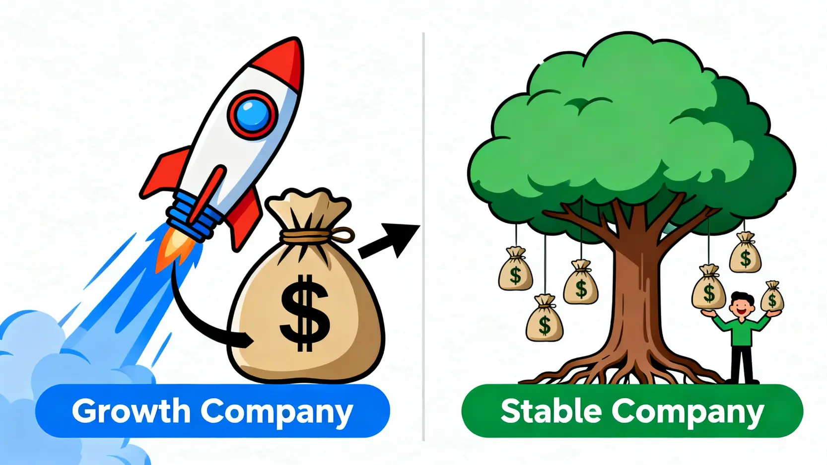 台積電、鴻海、英偉達股利政策大比拼!2026熱門科技股投資風向全解析 成長型公司與穩健型公司的利潤分配策略對比圖