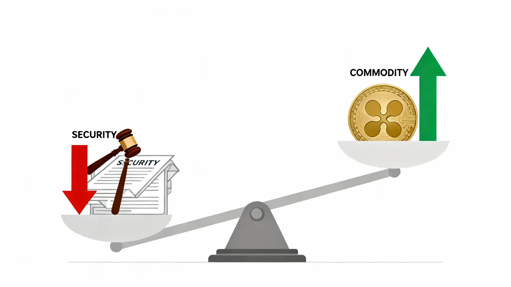 瑞波幣(XRP)是什麼?一篇看懂運作原理、未來潛力與5大投資風險 瑞波幣XRP面臨SEC訴訟的兩種可能結果示意圖:證券或商品