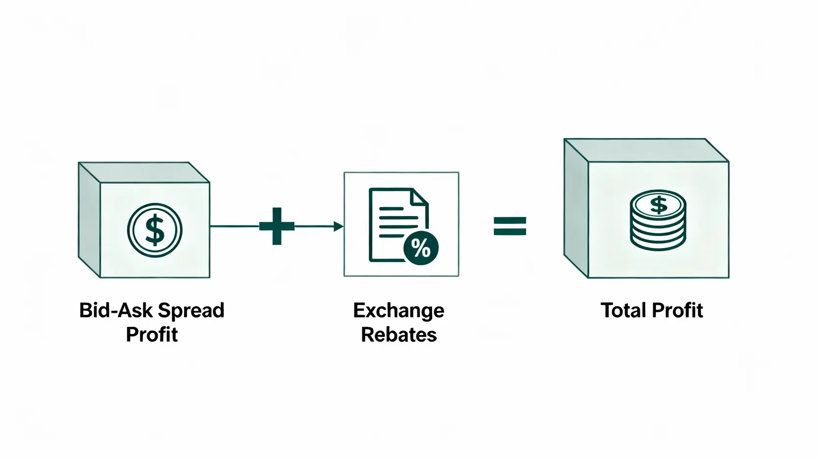 期貨造市者解密:從群益、凱基看懂造市獎勵與交易策略 期貨造市者的獲利模式示意圖,包含價差利潤與交易所獎勵。