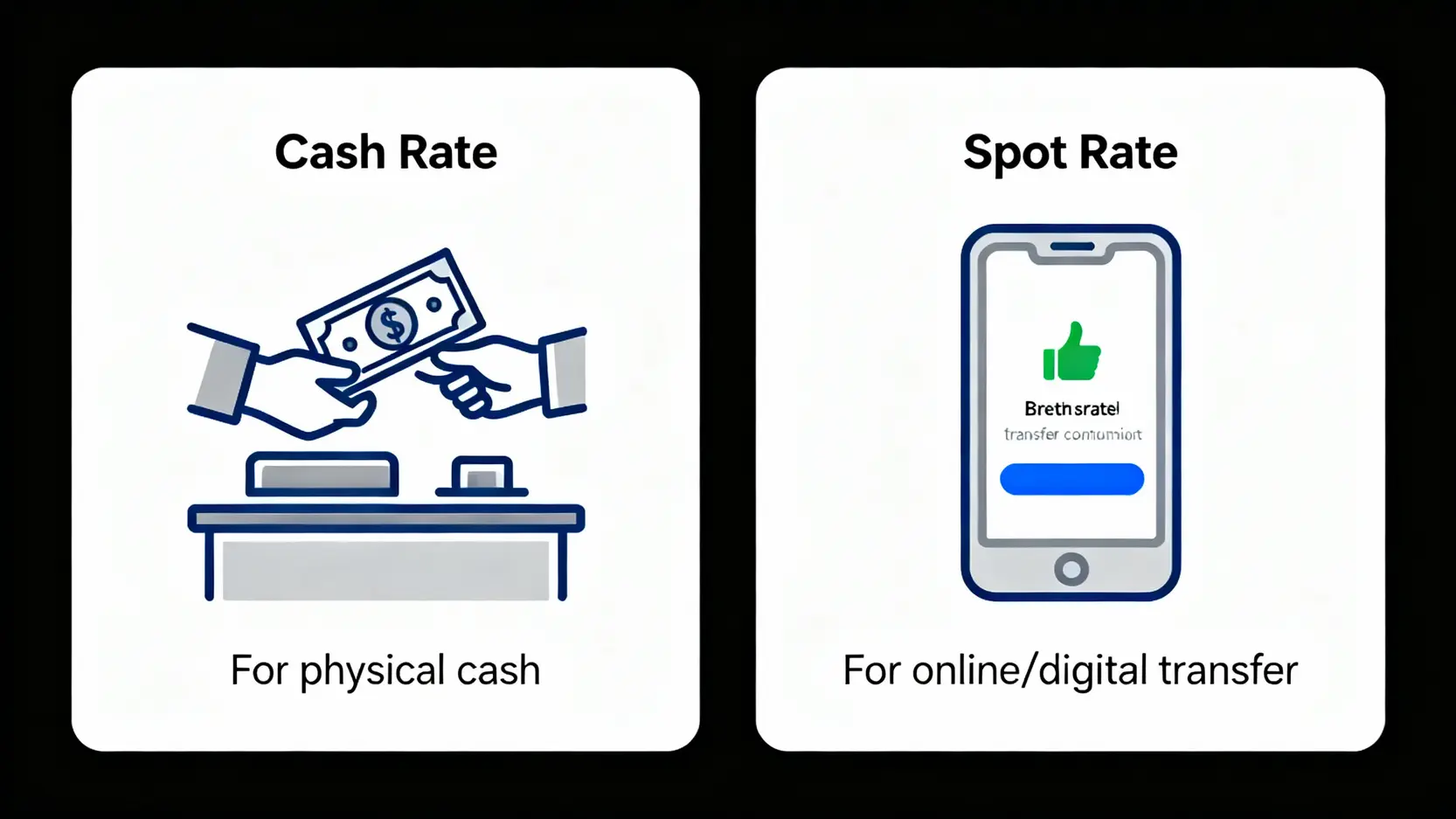 澳幣匯率走勢圖全解析:掌握5大關鍵因素,看懂2026澳元未來趨勢 即期匯率與現金匯率的差異比較圖,說明線上數位換匯與臨櫃現鈔換匯的不同適用場景。