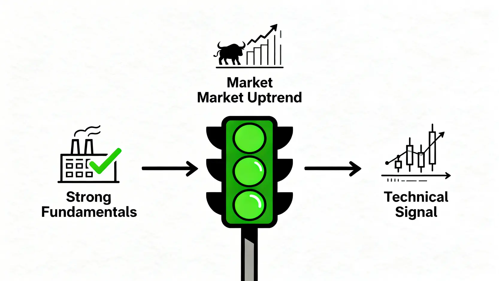 股票融資好處有哪些?融資槓桿操作全攻略,用對時機放大獲利 判斷融資買股時機的三大指標示意圖:市場處於上升趨勢、個股基本面強勁、以及技術面出現突破訊號。