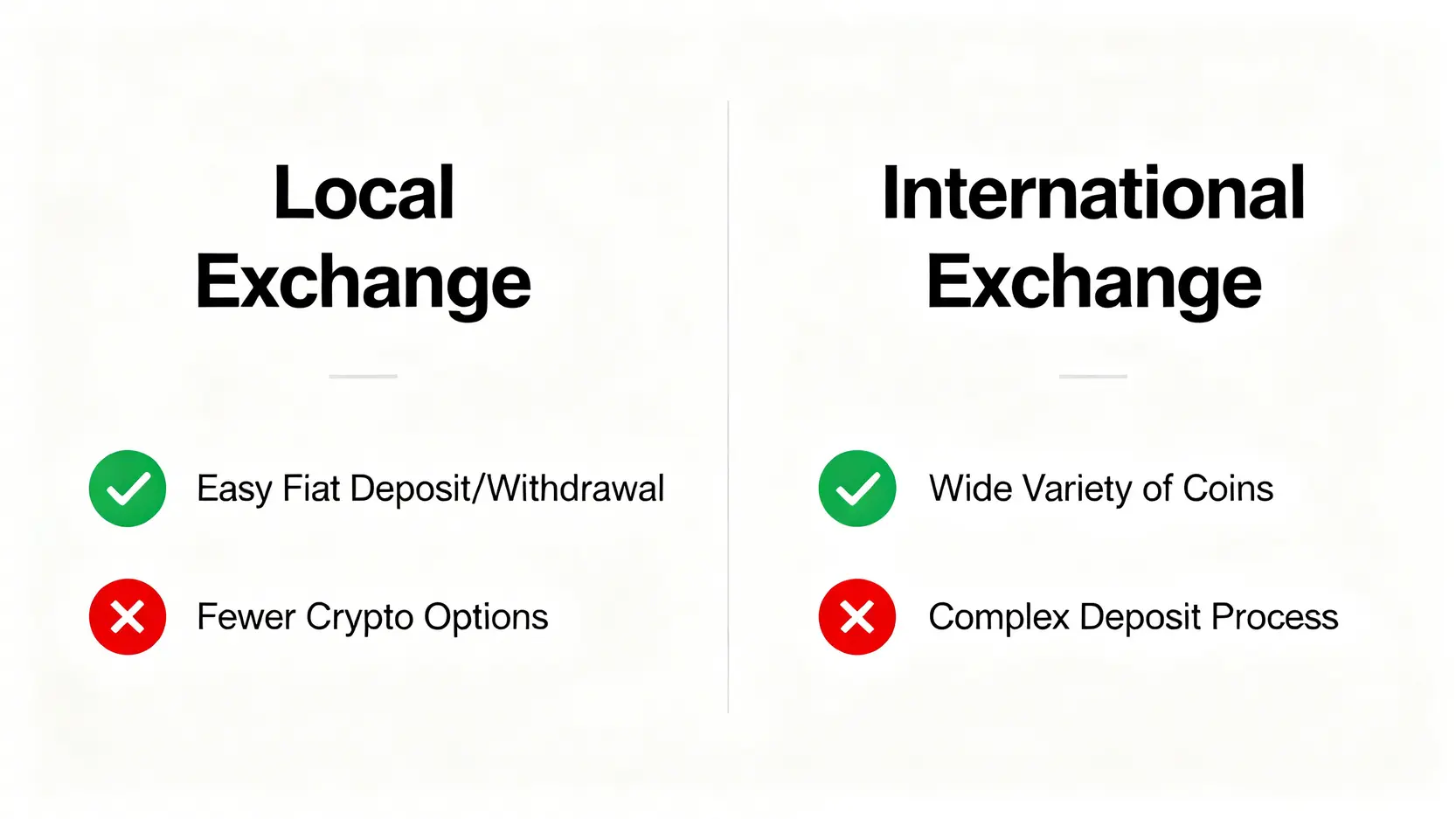 2026加密貨幣入門指南:交易所開戶教學、錢包App推薦與比較 台灣本地交易所與國際交易所優缺點對比圖,幫助新手選擇適合的平台。