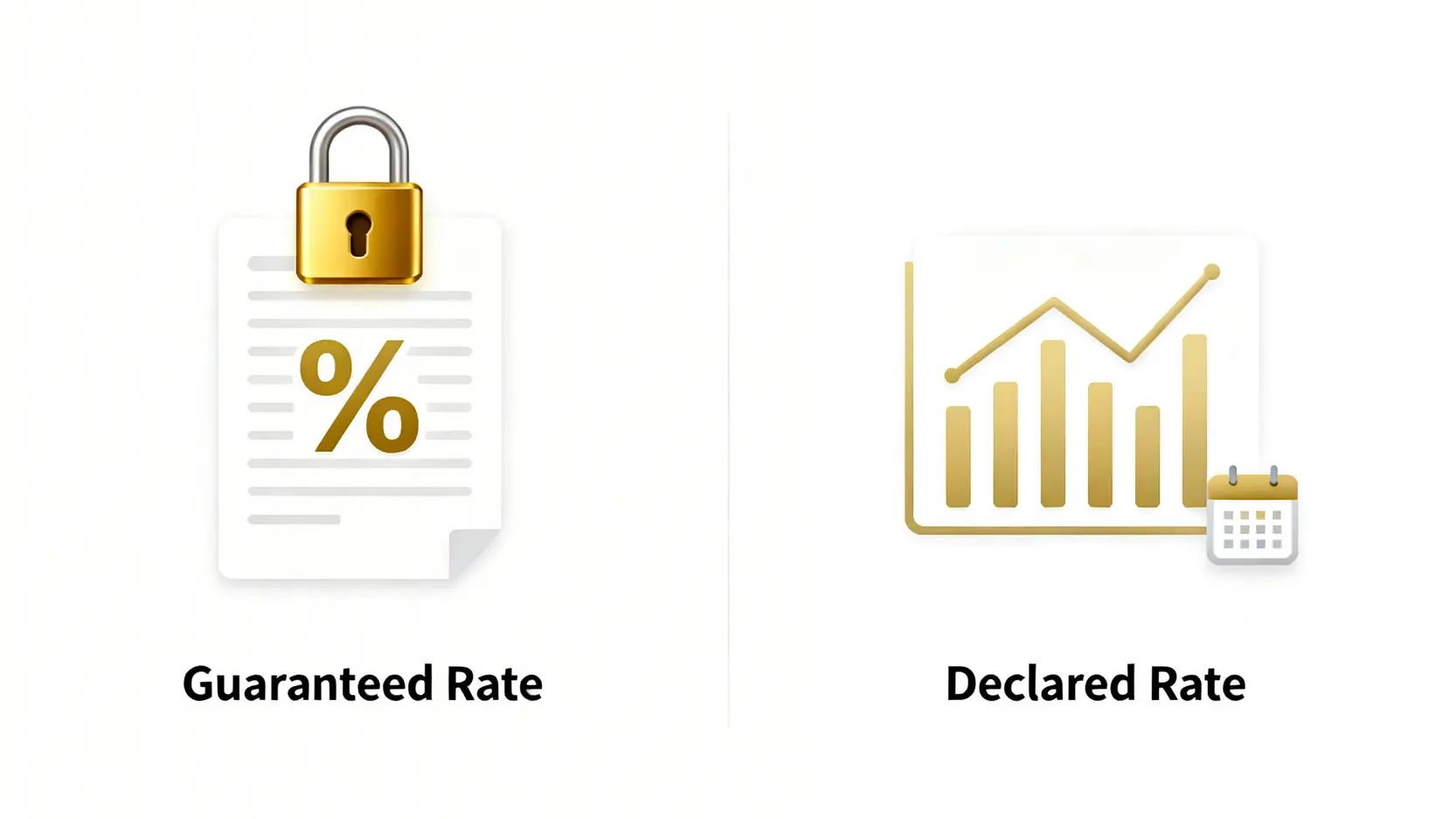 信貸降息全攻略:一篇看懂車貸利率影響、儲蓄險與保單利率調整 儲蓄險的預定利率與宣告利率差異比較圖。