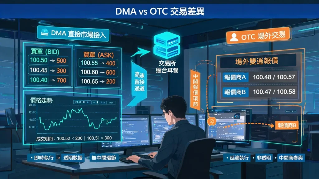DMA(直接市場接入)是什麼?優缺點、OTC差異與交易邏輯一次看懂 DMA(直接市場接入)是什麼?優缺點、OTC差異與交易邏輯一次看懂
