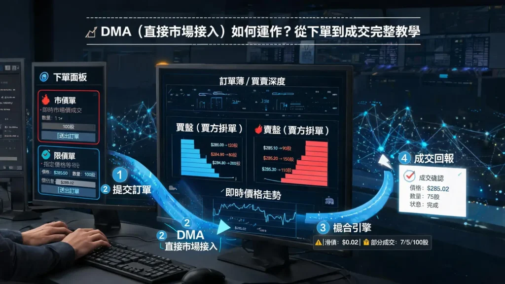 DMA(直接市場接入)如何運作?從下單到成交完整教學 DMA(直接市場接入)如何運作?從下單到成交完整教學