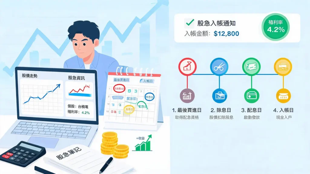 Dividend股息（紅利）怎麼領？除息、配息流程與入帳時間一次看懂