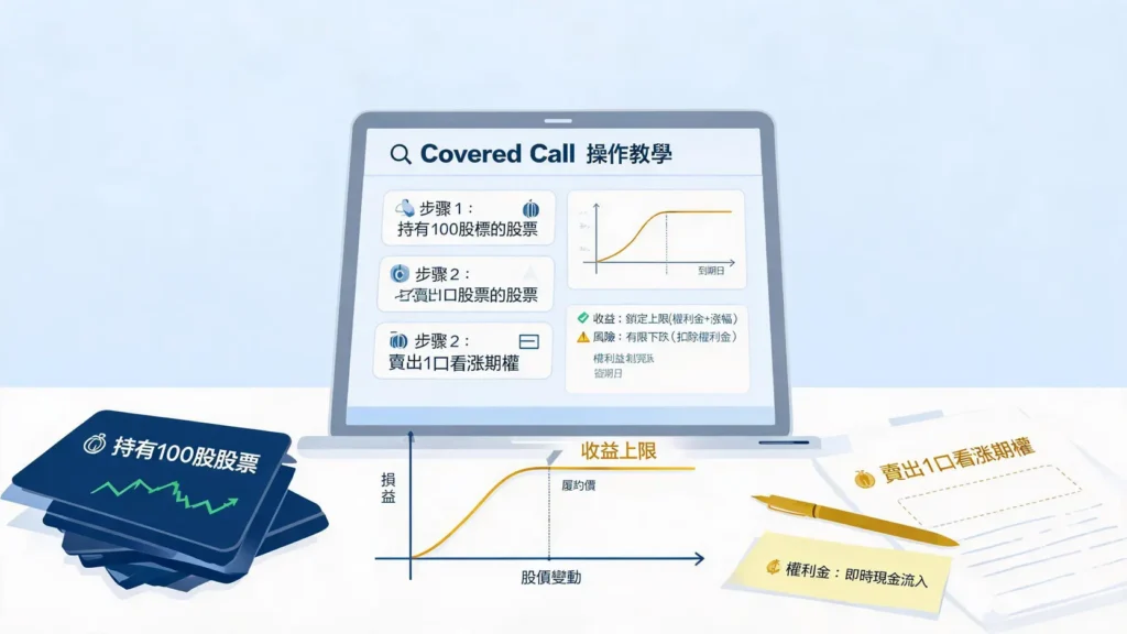 Coveredcall持保看漲期權持怎麼做？實例教學一次看懂收益與風險