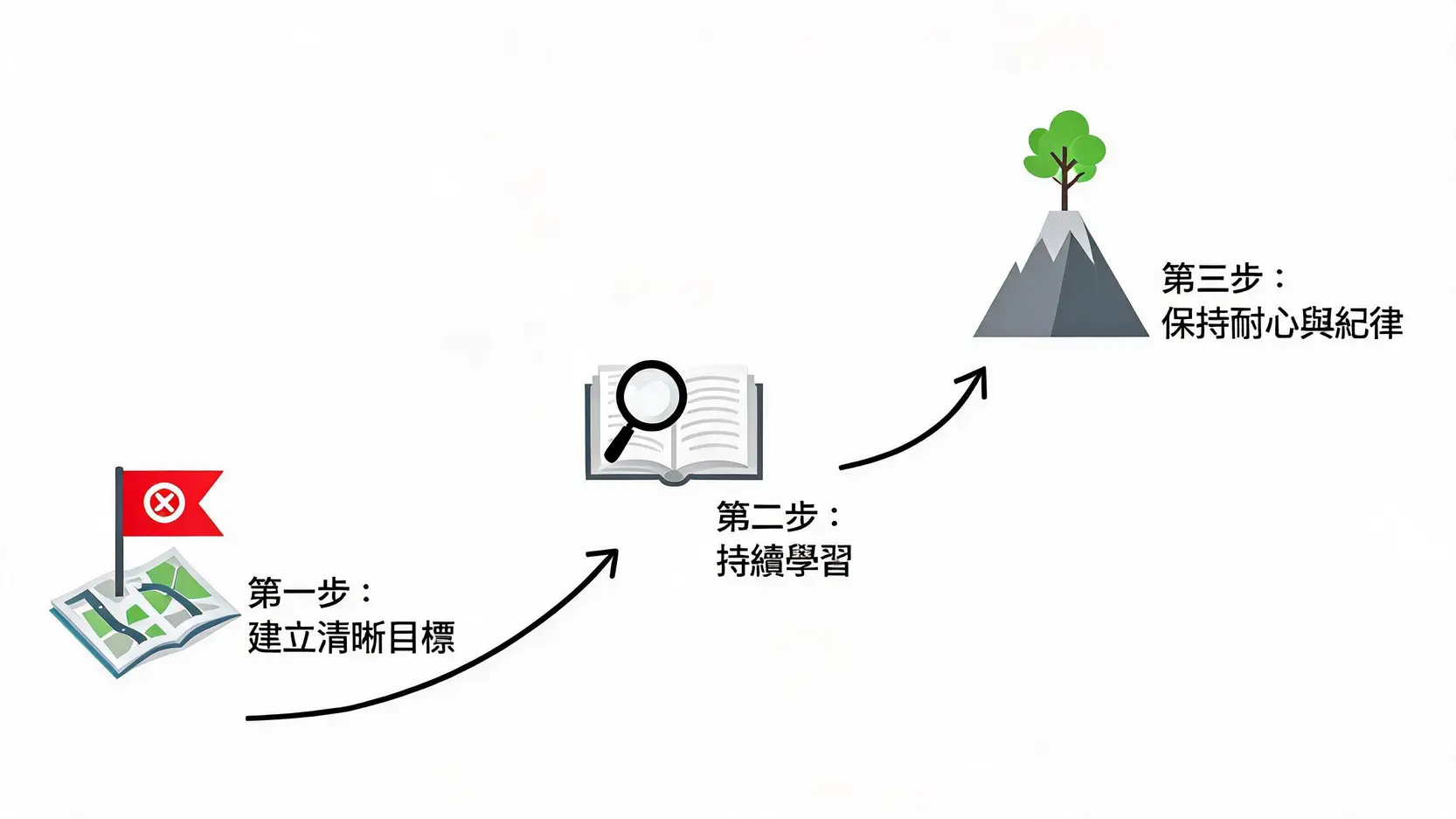 你是投資者(Investor)還是投機者?一文看懂兩者關鍵區別與成功心法 培養成功投資者思維模式的三個步驟:建立目標、持續學習、保持耐心與紀律的流程圖。