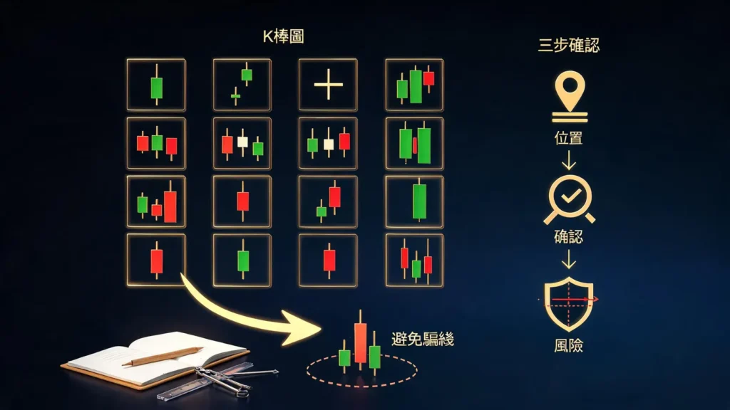 K棒圖16種型態圖解教學:看漲看跌訊號+三步確認法,新手不再被騙線 K棒圖16種型態圖解教學:看漲看跌訊號+三步確認法,新手不再被騙線