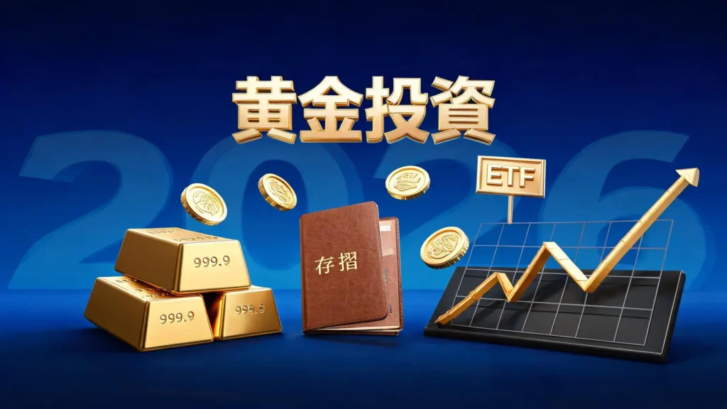 2026黃金投資管道超完整分析:實體黃金、黃金存摺、ETF怎麼選?5大買賣方式優缺點總整理 2026黃金投資管道超完整分析:實體黃金、黃金存摺、ETF怎麼選?5大買賣方式優缺點總整理