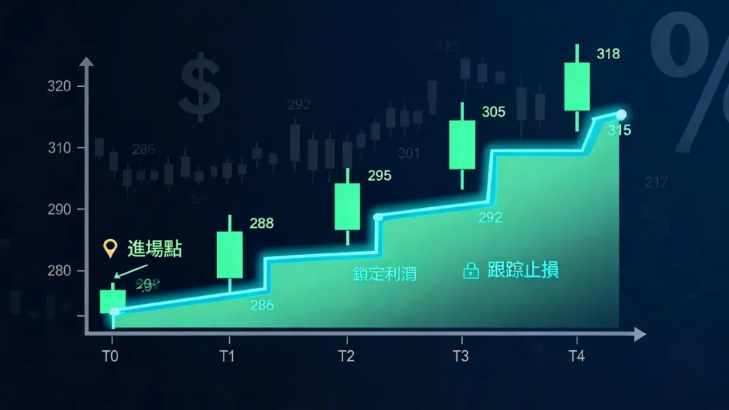 跟蹤止損完整指南:自動鎖定利潤的設定教學 跟蹤止損 (Trailing Stop) 終極指南:設定教學、ATR實戰與3大常見錯誤