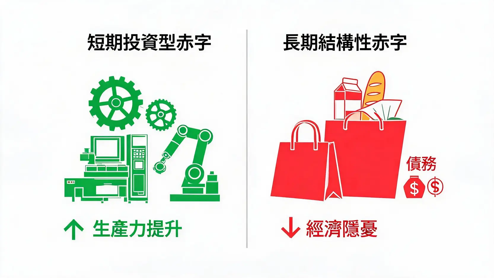 貿易赤字是什麼?進出口真相與對經濟匯率的深遠影響 短期投資型赤字與長期結構性貿易赤字的影響對比